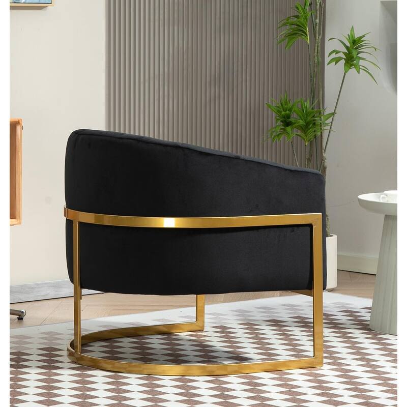US Pride Furniture Modern Accent Armchair Luxury Gold Frame and Multi-colored Velvet Material Infuse Elegant Flair