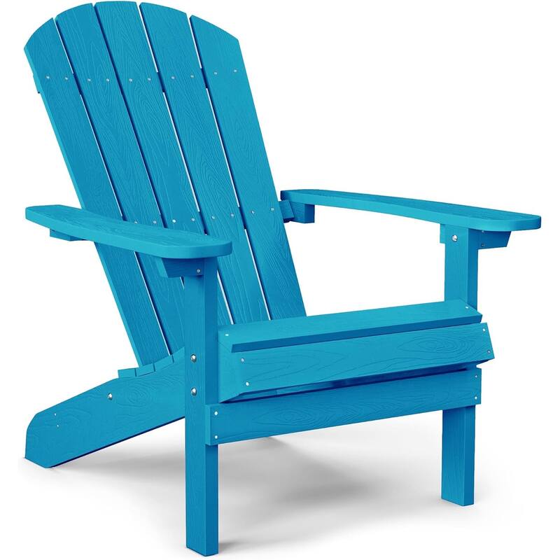 WINSOON All Weather HIPS Outdoor Plastic Adirondack Chairs - Pacific Blue