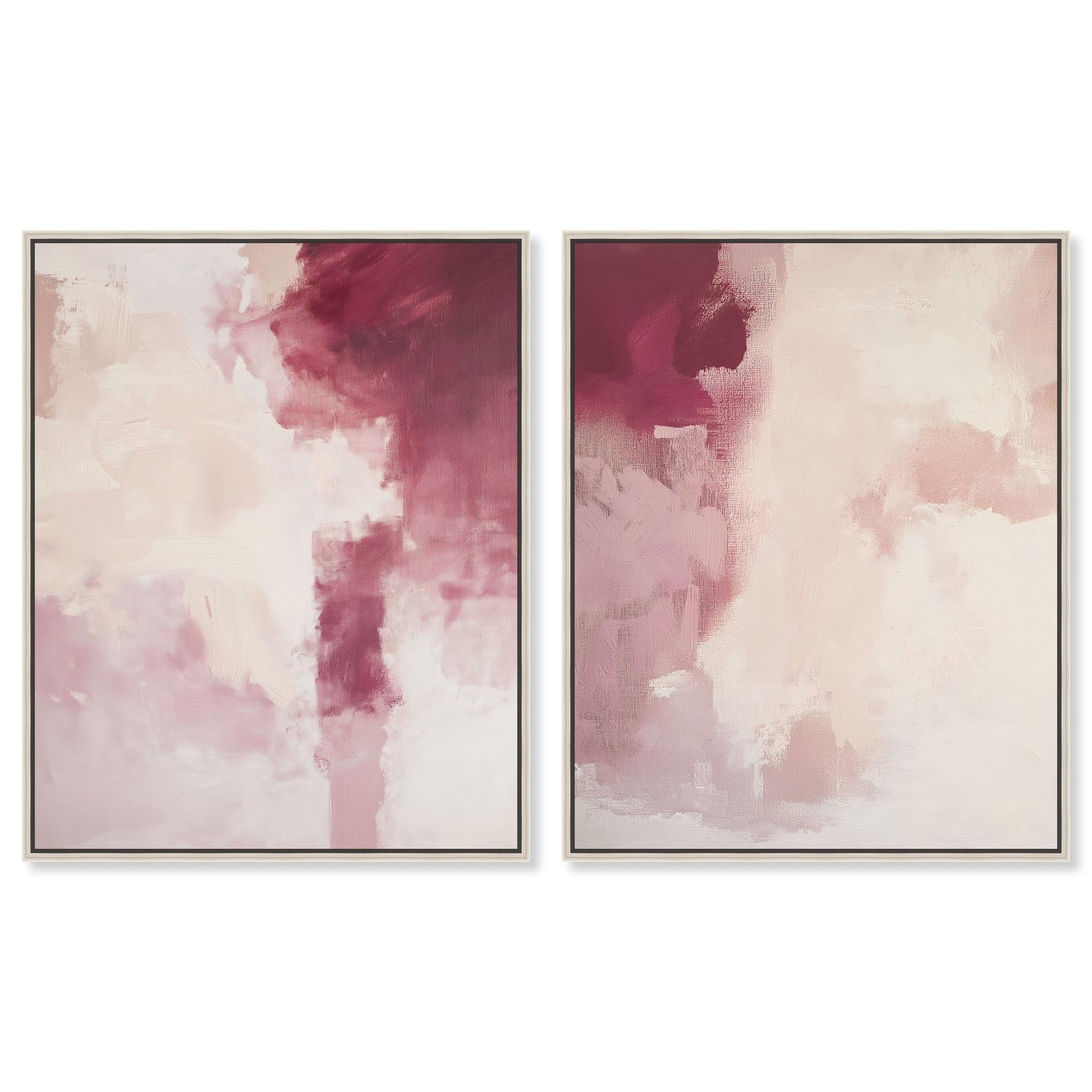 Rose Mist set Canvas Set of 2 by Art Remedy