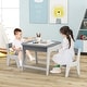 preview thumbnail 3 of 7, Gymax 3-in-1 Kids Wooden Table & 2 Chairs Set w/ Storage Detachable