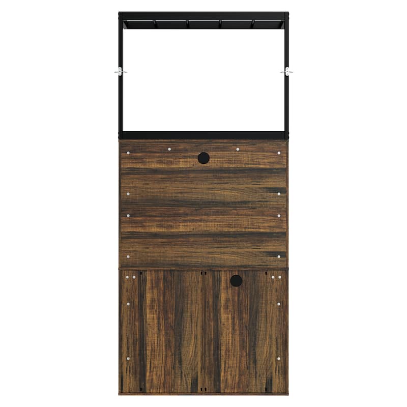 Multi-Functional Reptile Terrarium Cabinet with Sliding Glass Doors, Plant Shelf & Storage Base Vivarium Stand with Lighting Bar