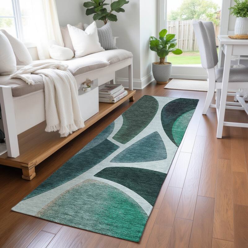 Machine Washable Indoor/ Outdoor Modern Hays Chantille Rug