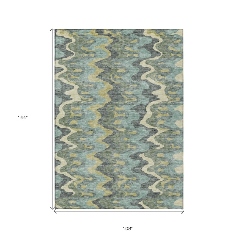 HomeRoots Abstract Transitional Rectangle Outdoor Rug