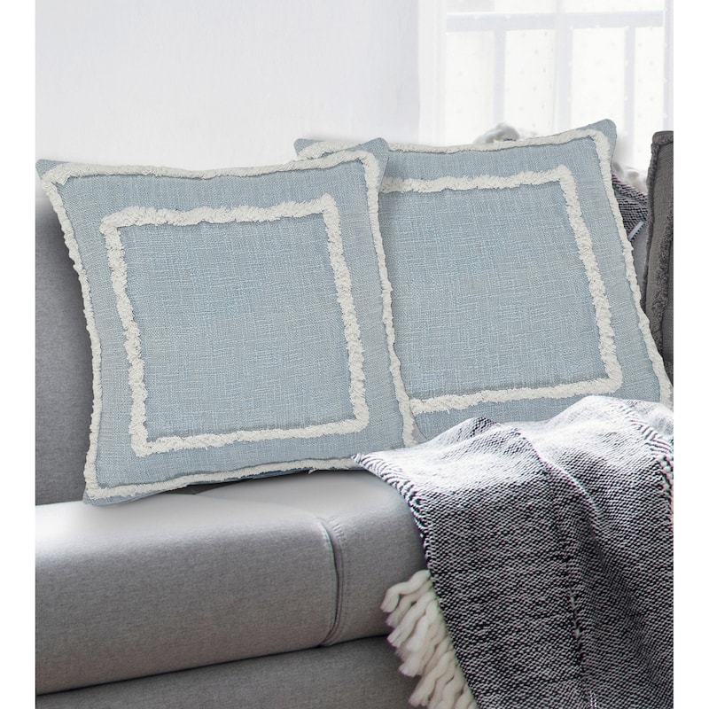 Sevita Bordered Cotton Throw Pillow, Set of 2