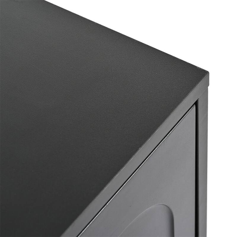 TV Stand with Fluted tempered Glass Doors,Functional Media Console