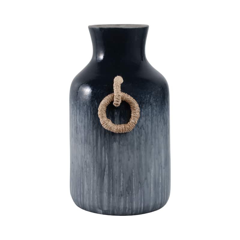 Pottery Jute Decorative Vase Rustic Wrapped Handles Clay Design