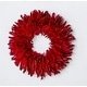 preview thumbnail 1 of 0, 12" Red Feather Christmas Wreath With Gold Glitter Edging On Flat Foam Base