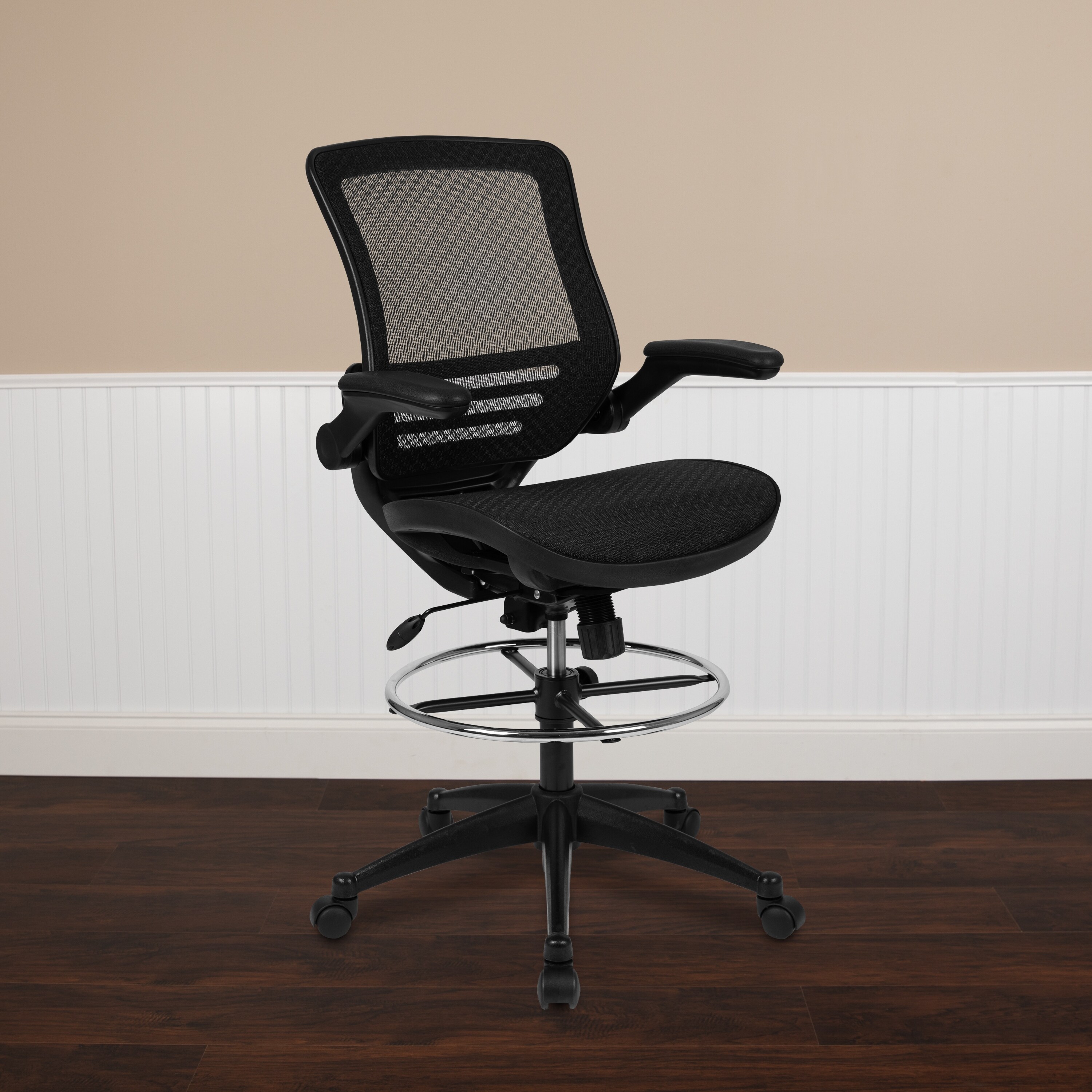 Mesh Drafting Chair Mid Back Office Chair Adjustable Height W