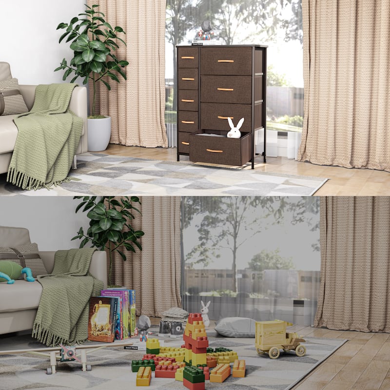 VredHom 9 Drawers Dresser Fabric Storage Units Organizer Tower