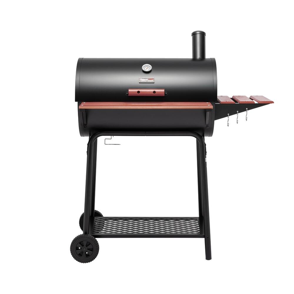 Royal Gourmet Charcoal Grill with Wood-Painted Side and Front Table