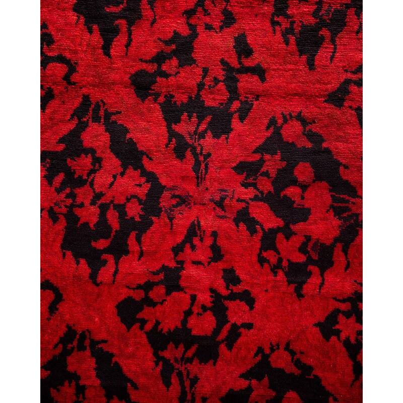 Overton Hand Knotted Wool Vintage Inspired Modern Contemporary Overdyed Red Runner Rug - 2' 5" x 7' 10"