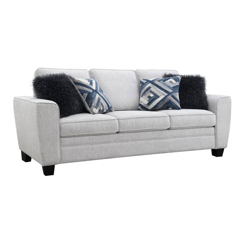 Furniture of America Maevy Chenille Sofa with Accent Pillows