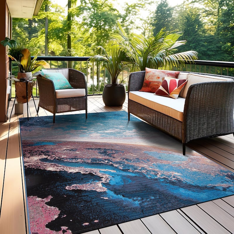 World Rug Gallery Galaxy Collection Adventure Space Indoor/Outdoor Area Rug