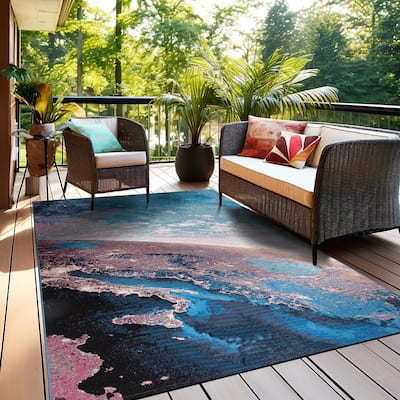 World Rug Gallery Galaxy Collection Adventure Space Indoor/Outdoor Area Rug