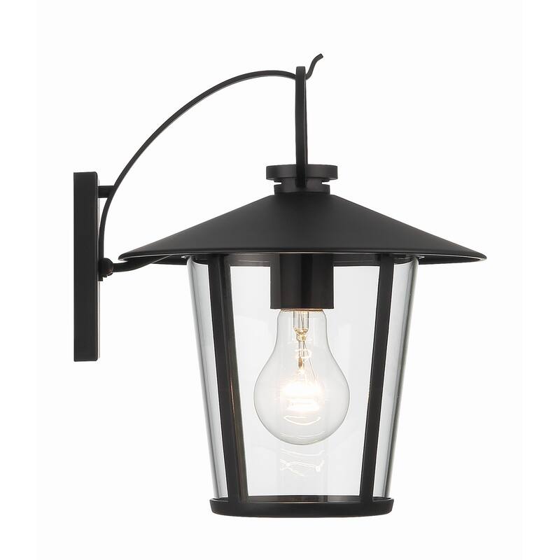 Andover 1 Light Matte Black Outdoor Wall Mount - 9"W x 11"H x 10"D