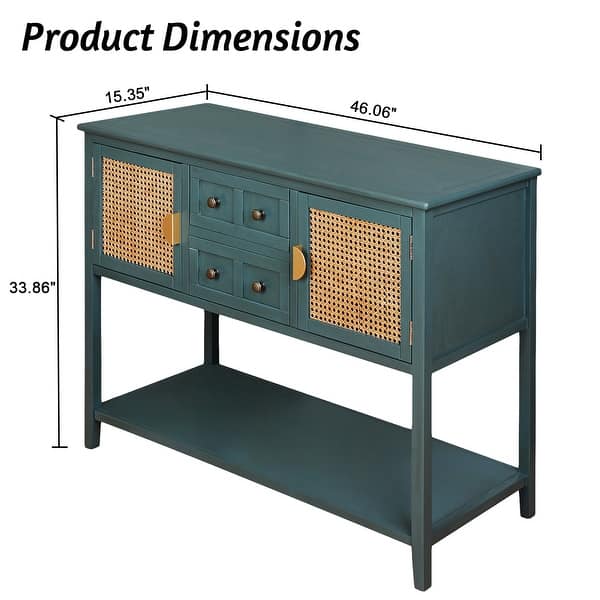 Rattan Entryway Table Console Table with Drawers - Bed Bath & Beyond ...
