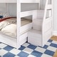 preview thumbnail 9 of 22, Max and Lily Modern Farmhouse Queen Over Queen Bunk Bed With Staircase and Storage Drawers