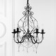 preview thumbnail 4 of 9, Glenn 5-Light 17" Crystal/Metal LED Chandelier, Black by JONATHAN Y