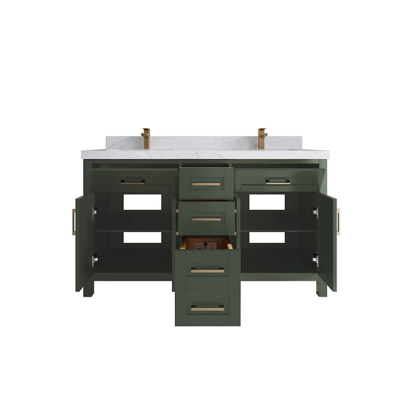 Willow Collections 60 in. W x 22 in. D Cambridge Double Sink Bathroom Vanity with Countertop