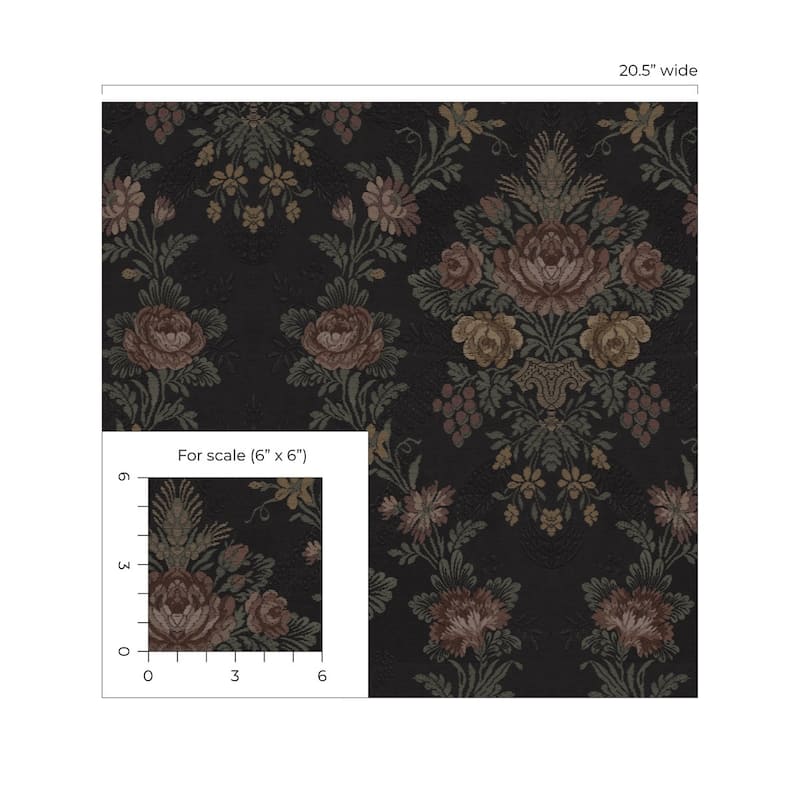 NextWall Hasset Tapestry Floral Peel and Stick Wallpaper - 20.5 in W x 18 ft. L