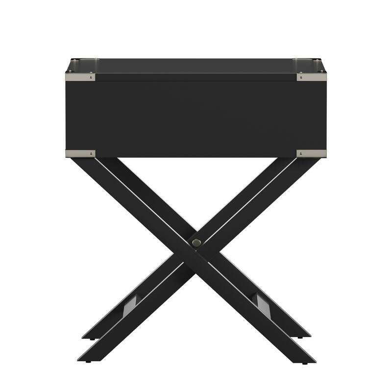 Kenton X Base Wood Accent Campaign Table by iNSPIRE Q Bold