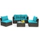 preview thumbnail 42 of 61, Costway 5PCS Patio Rattan Furniture Set Cushioned Sofa & Chair Coffee