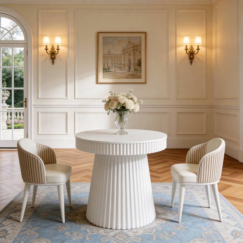 Small Dining Table, Modern Round Kitchen Table, 31.5" Circle Dining Tables for Kitchen, Dining Room, Living Room, Apartment