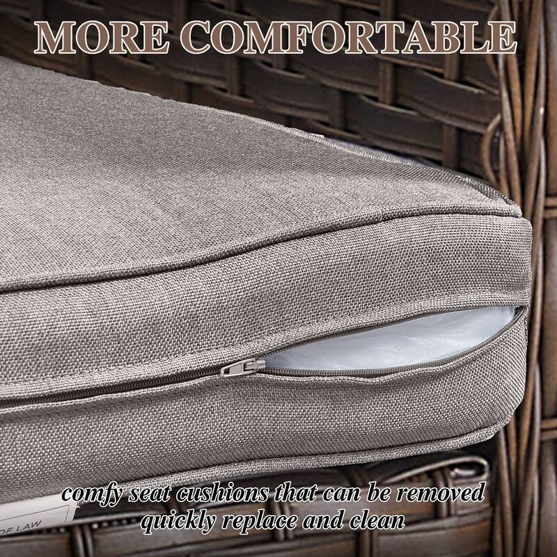 3-Seat Outdoor Patio Sofa Couch Brown - Grey