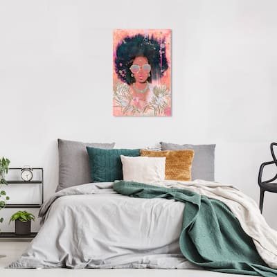 Wynwood Studio Fashion and Glam She's The One Brown and Metallic Gold Glam Wall Art Canvas Print