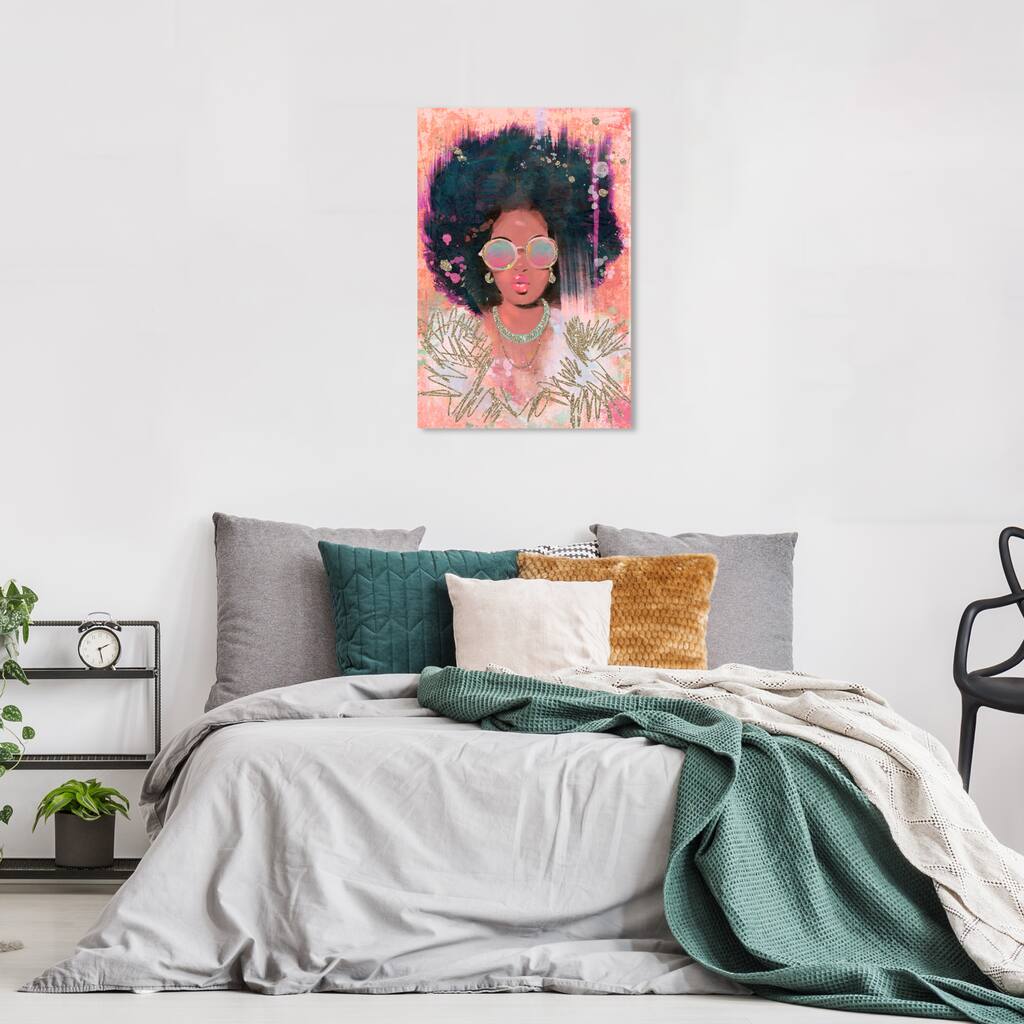 Wynwood Studio Fashion and Glam She's The One Brown and Metallic Gold Glam Wall Art Canvas Print