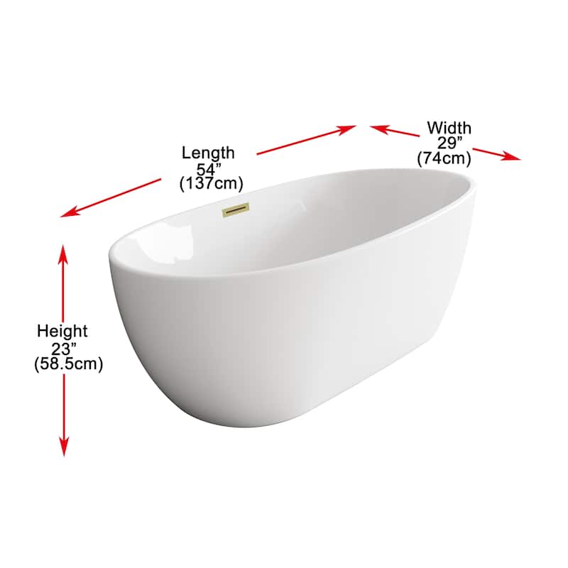 Adler Soaking Bathtub in Glossy White
