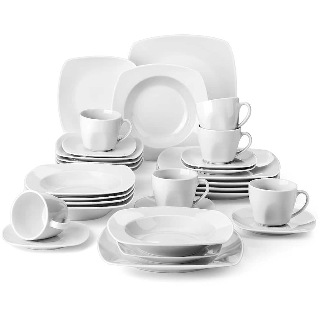 MALACASA Julia 30-Piece Dinnerware Set (Service for 6) - 8'3" x 11'