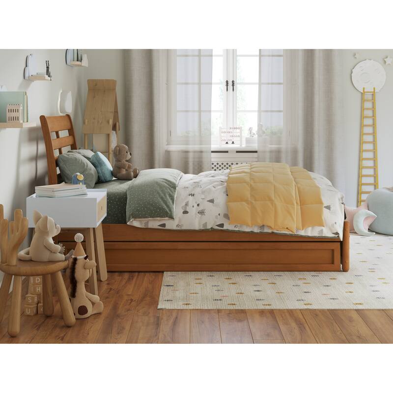 Emelie Platform Bed with Panel Footboard and Twin Trundle