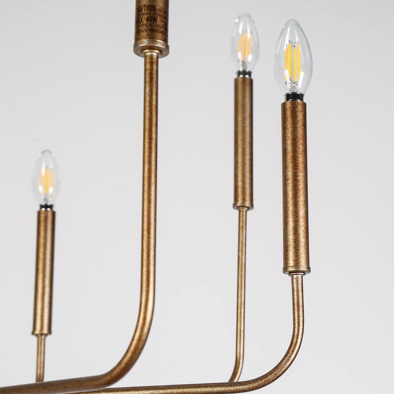 Modern Farmhouse 8-Light Chandelier Gold Classic Candle Light for Dining Room