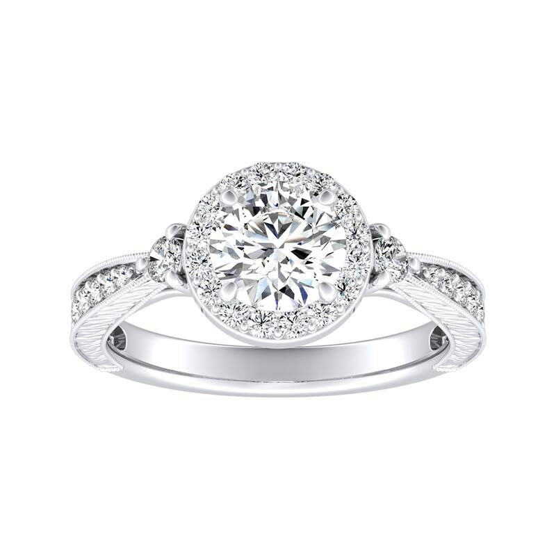 Auriya 14k Gold 2ctw Vintage Moissanite Halo Diamond Engagement Ring 1/3ctw