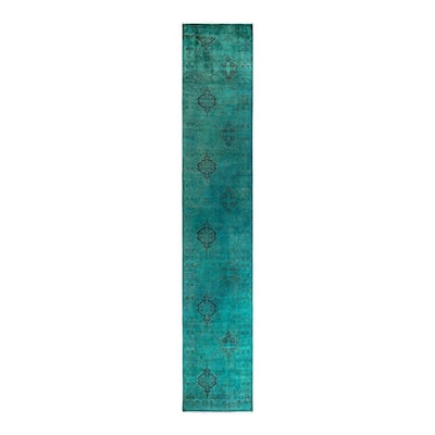 Contemporary Overdyed Wool Hand Knotted Runner - 2' 6" x 13' 10"