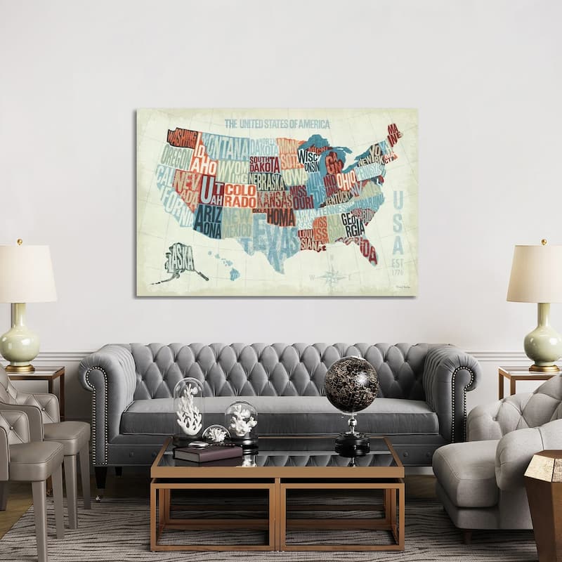 iCanvas "USA Modern Blue " by Michael Mullan Canvas Print