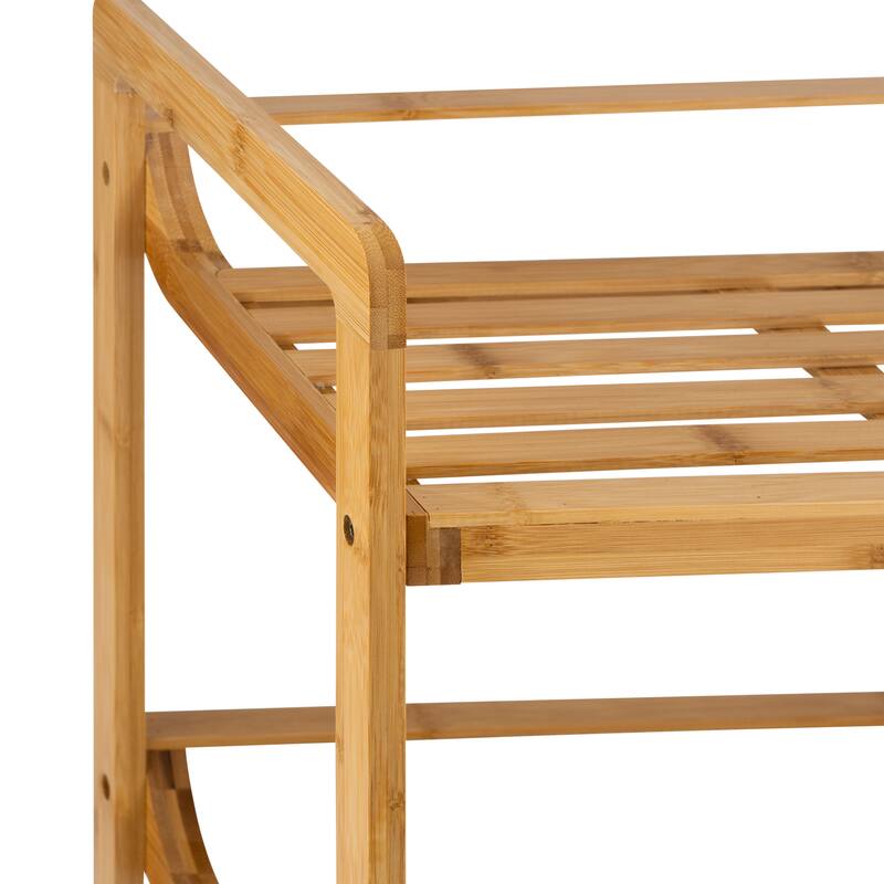 Organize It All Bamboo Double Wide 3 Tier Shelf - 27.75x12x27.75