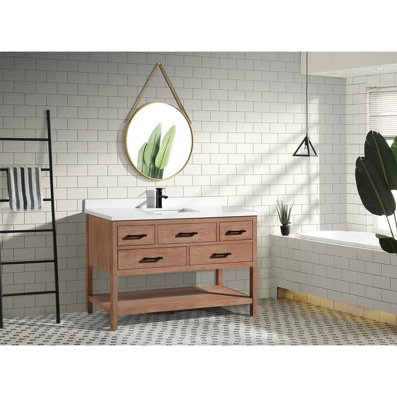 Ari Bath, Betty 42" Bathroom Vanity, Weathered Brown