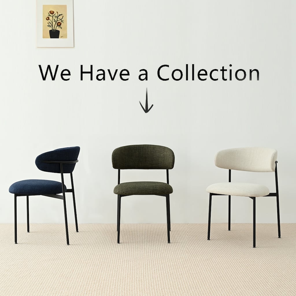 Upholstered Dining Chair With Metal Legs (Set of 2)