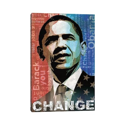 iCanvas "Obama: Change" by Keith Mallett Canvas Print