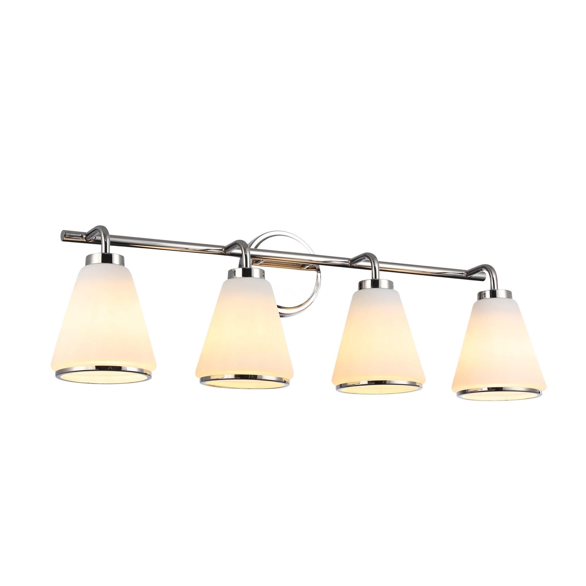 Artcraft Zoey - Bathroom Vanity - Polished Nickel Finish - Glossy White Glass Shade