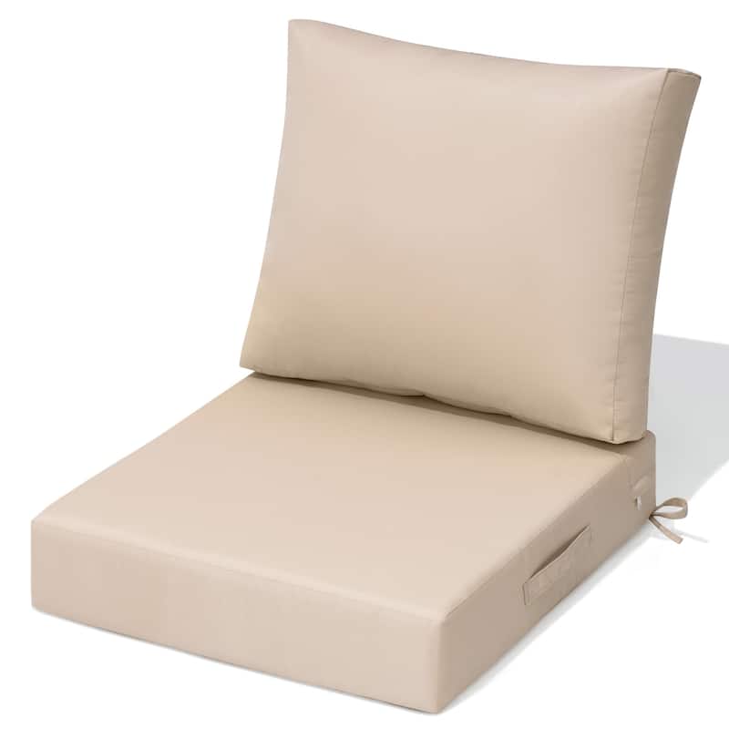 24" x 24" Outdoor Deep Seat Chair Cushion Set - Set of 1 - Beige