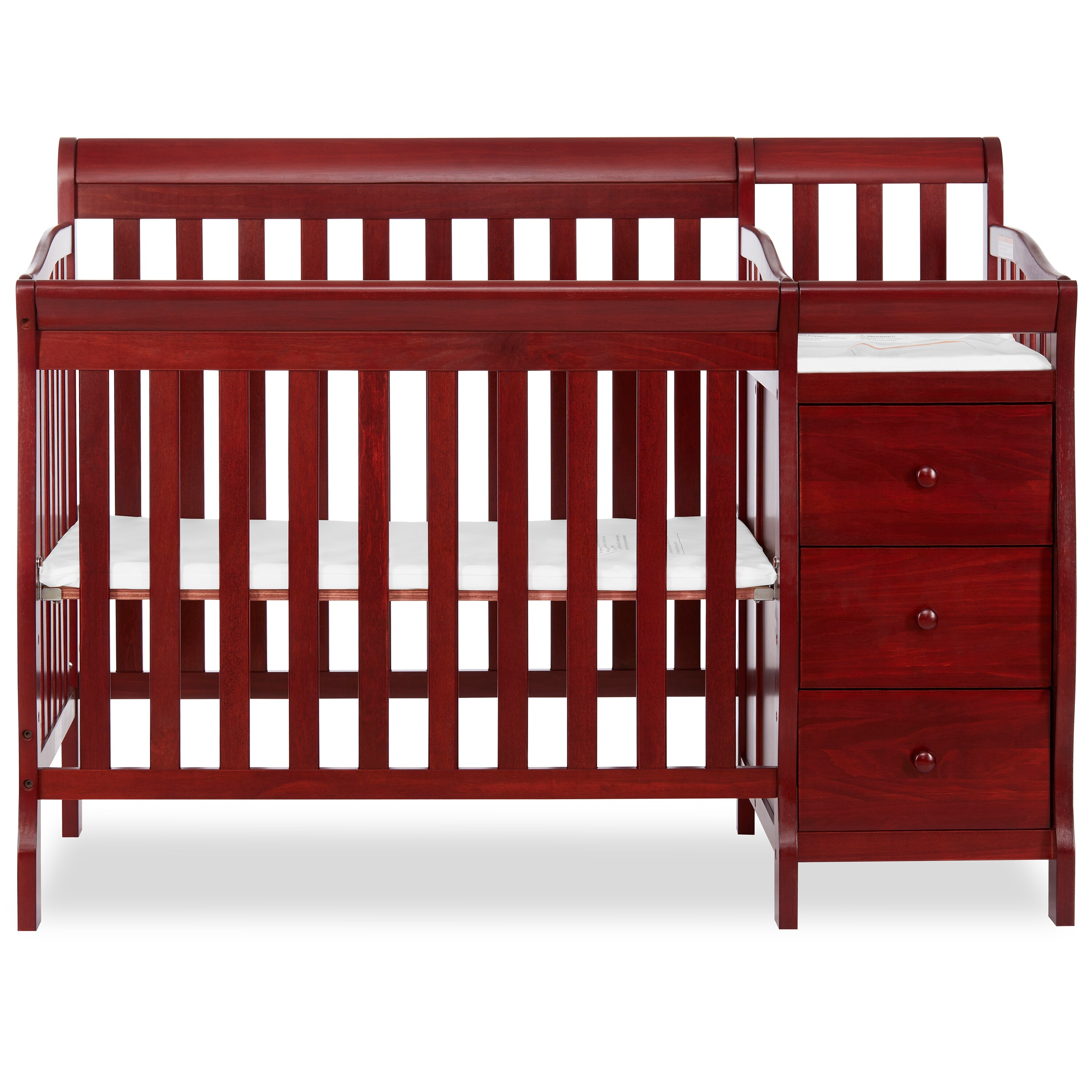 Jayden 4 in 1 Convertible Mini Crib and Changer White Bed Bath