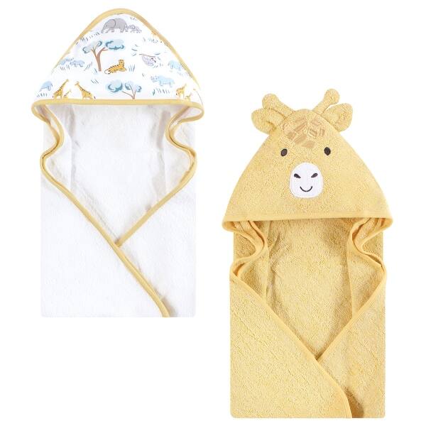 slide 1 of 1, Hudson Baby Cotton Animal Face Hooded Towel, Safari Friends, One Size - Safari Friends - One Size One Size - Safari Friends