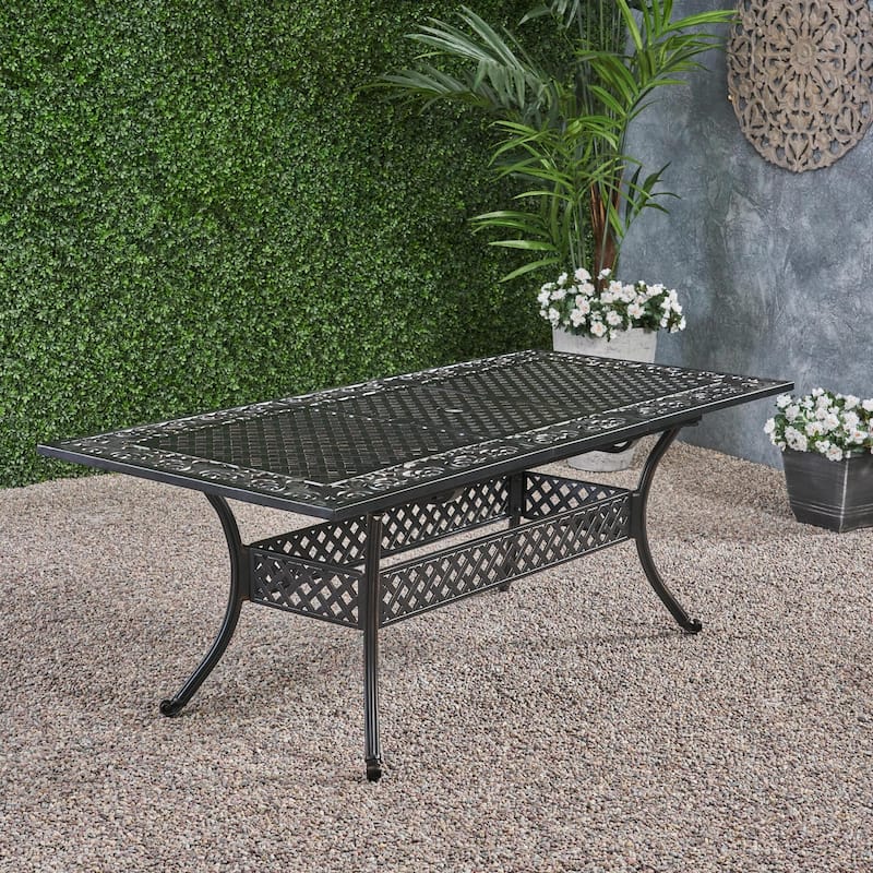 Phoenix Outdoor 64" - 81"Expandable Cast Aluminum Dining Table by Christopher Knight Home