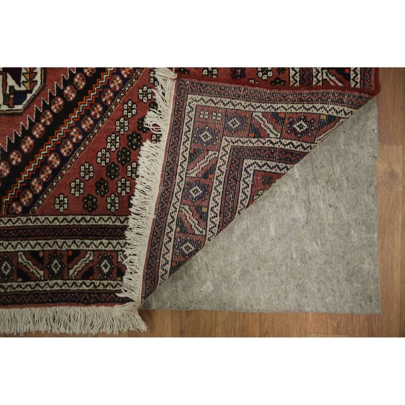 Hand Knotted Oriental 100% Wool Carpet Traditional Geometric Oranges & Rust Afshar Area Rug - 7' 7'' X 5' 3''