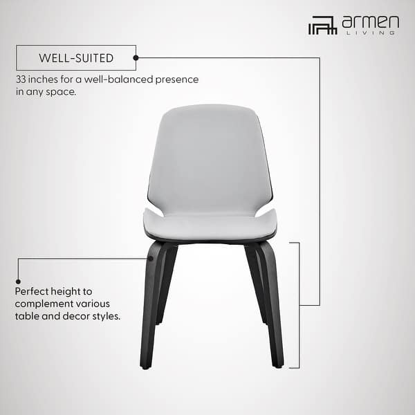 dimension image slide 5 of 6, Brinley Walnut or Black Wood Upholstered Dining Chair
