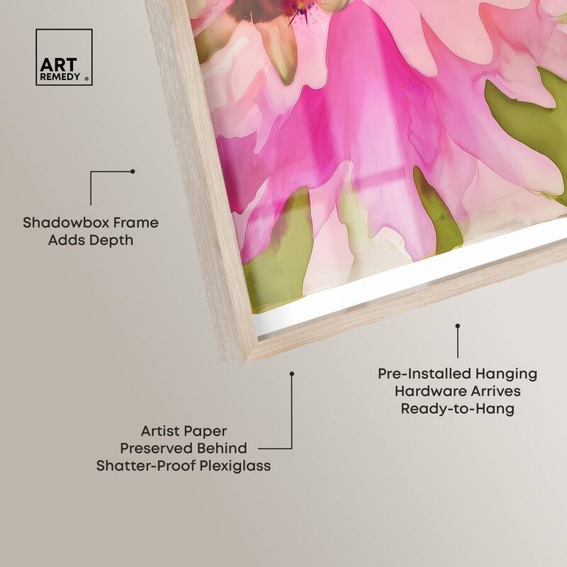Vibrant Fluidity Floral I Shadowbox by Art Remedy