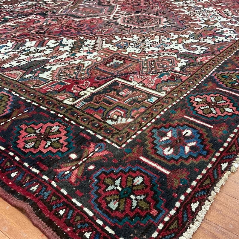 HERAT ORIENTAL Handmade Fine Persian Heriz Wool Rug - 7'7" x 11'2"